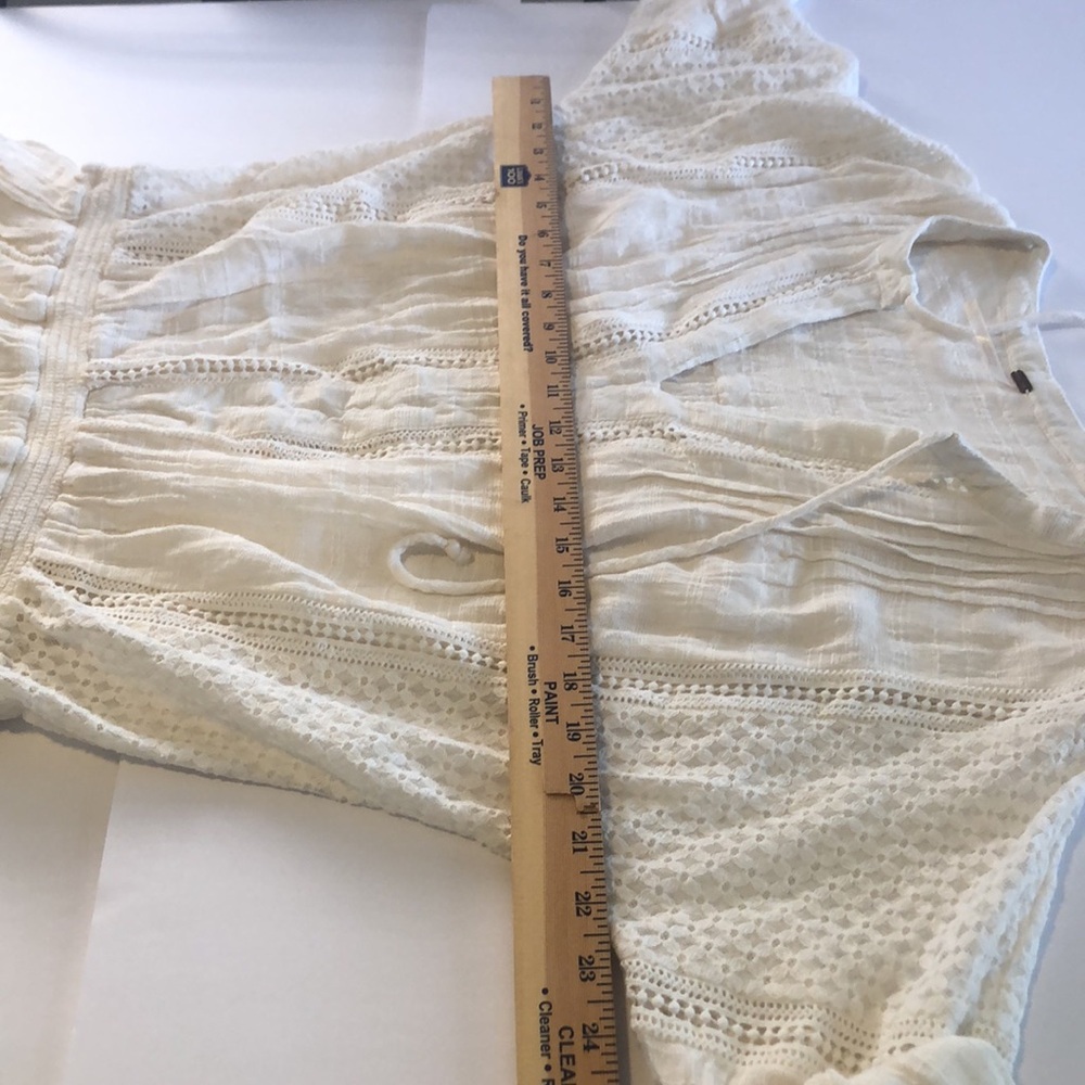 Free People cream lace gauze drop waist dress size L - Picture 6 of 12